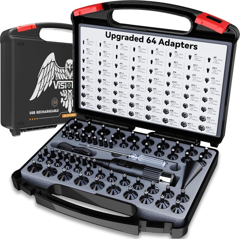 Visiofire USB Rechargeable Laser Bore Sight Kit : Green Laser Bore Sighter with 64 Upgraded Adapters fit 0.17 to 12 GA Calibers| Multi-Caliber Laser Bore Sighting Kit for All Gun| Powerful Boresighter - Image 1